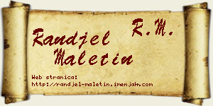 Ranđel Maletin vizit kartica